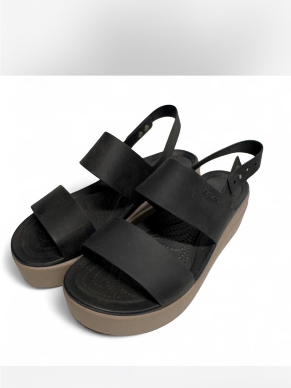 Crocs Brooklyn Wedge Women’s 9 Black Mushroom